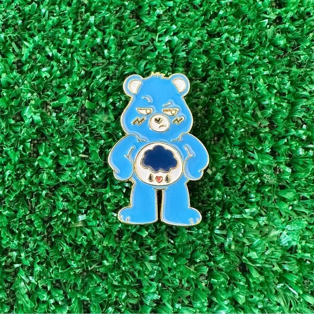Grumpy Bear Blue Enamel Pin/ Brooch